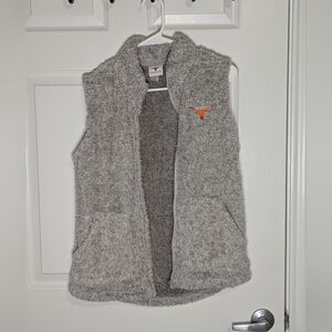 Texas Longhorns Sherpa Fleece Zip Vest Gray Size Small